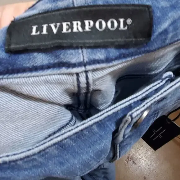 Liverpool Alison crop floral boho wide leg Melbourne light wash jeans size 31 Ne - Picture 8 of 9